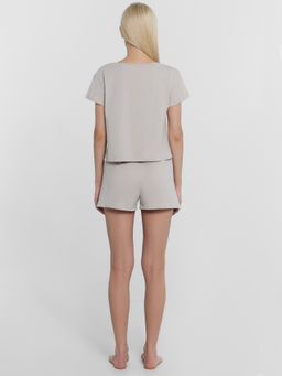 Комплект женский (джемпер, шорты) серый с печатью - Mark formelle фото 3