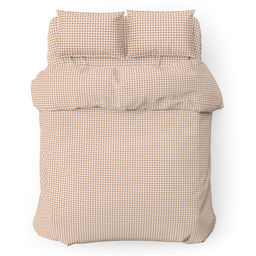 Пододеяльник на кнопках 2-х спальный "Виши, бежевый" 175х215см, поплин "Комфорт" 115г/м2, хлопок 100%, упаковка "классическая" ПВХ 28х41см "Домашняя мода" (Россия)