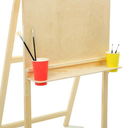 Мольберт тип «Хлопушка», 120×60×65 см, планшет 60×60 см, полка с двумя подстаканниками, неокрашенное дерево, Calligrata
