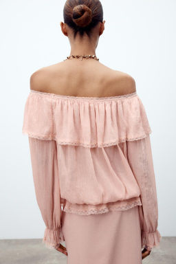 COLD SHOULDER BIB SHIRT - Zara фото 4