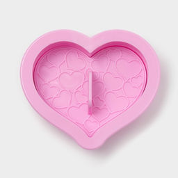 Печати для теста и мастики Доляна Сердечки, пластик, набор 6 предметов: пресс, печать 5 шт., розовые