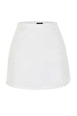 TRENDYOLMILLA Ac?k Mavi Y?rtmacl? Denim Sort Etek TWOSS23SR00091 фото 10