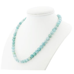 Амазонит, кубики гранёные 8мм "Текта", бусы длиной 48см