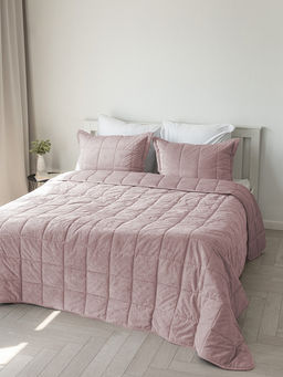 Покрывало вельвет 240x260 розовый вельвет