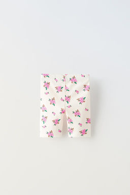 RIBBED FLORAL SHORT LEGGINGS - Zara фото 2