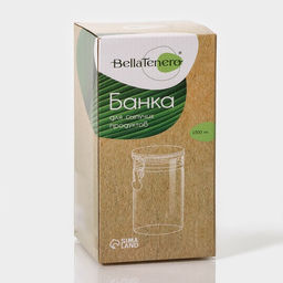 Банка для сыпучих Bella Tenero Эко, 1.3 л, 1022 см, с бугельным замком, стекло, прозрачная - BellaTenero фото 8