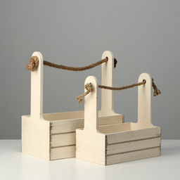 Набор кашпо деревянных 2 в 1 (25.51530; 201223) Прованс, бежевый - Дарим красиво фото 2