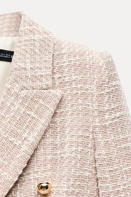TEXTURED DOUBLE-BREASTED BLAZER - Zara фото 4