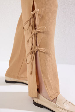 TRENDYOLMILLA Camel Aerobin Paca Y?rtmac Fiyonk Detayl? Genis Paca Pantolon TWOSS25PL00089  фото 8