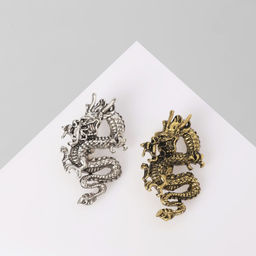 Цена за 12 шт. Брошь Дракон (неделимая фасовка 12 шт., цена за шт.), цвет МИКС - Queen fair фото 2