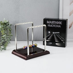 Маятник настольный антистресс «Шары Ньютона. Колыбель техно», пластик, бензиновые шары, 18×15×17.5 см