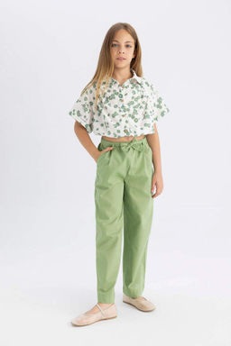 Широкие хлопковые брюки для девочек - Defacto фото 3