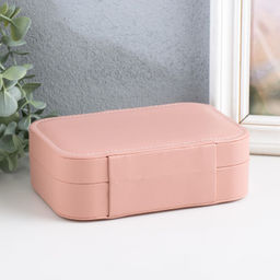 Шкатулка кожзам для украшений Матовая гладь розовая пудра 16х11х5 см - Simaland фото 4