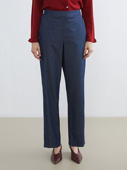 Beli Lastikli Straight Fit Kad?n Jean Pantolon