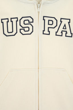 Erkek _ocuk Krem Fermuarl_ Kap__onlu Sweatshirt - U.s. polo assn фото 4