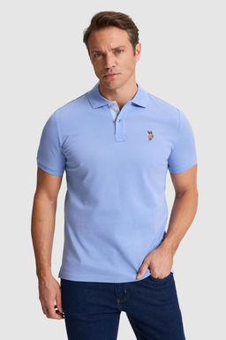 Erkek Mor Regular Fit Polo Yaka Basic Ti__rt