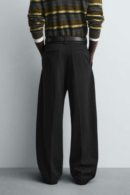 PANTAL?N BALLOON FIT PLIEGUES CINTUR?N / Negro - Zara фото 12