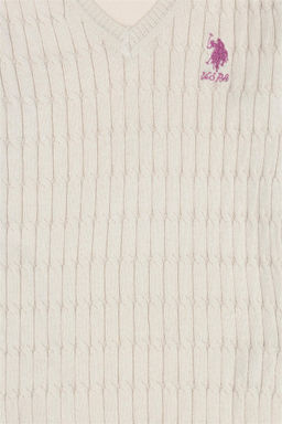 U. S. Polo Assn / Кремовый базовый свитер для девочек - U.s. polo assn фото 3