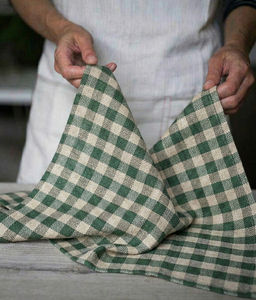 Полотенце кухонное 33х50 белый/зеленый хлопок