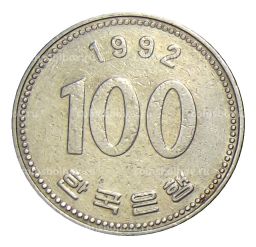 100 вон 1992 года Южная Корея