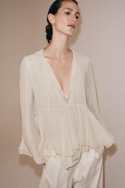 BLUSA VOLANTES ZW COLLECTION / Crudo - Zara фото 11