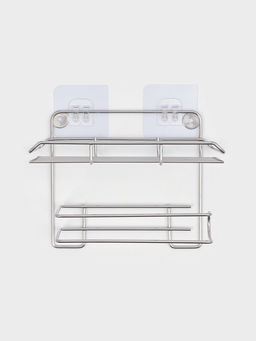 Держатель для туалетной бумаги с полочкой, 19×10×14.5 см, хром