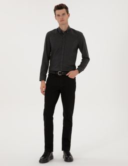 Antrasit Flanel Dokulu Slim Fit Uzun Kollu G_mlek - Pierre cardin фото 4