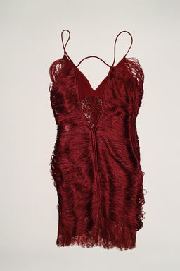 SHORT LACE DRESS WITH FRINGING - Zara фото 6