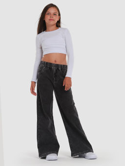 Джинсы-палаццо утеплённые для девочек - СИНЯЯ МОДА фото 7