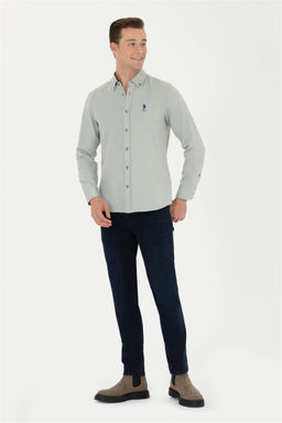 Мужская мятная базовая рубашка с длинным рукавом Неожиданная скидка в корзине - U.s. polo assn фото 4