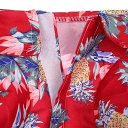 Рубашка для собак и кошек малых и средних пород "СТИЛЬНЫЙ БРО", цвет красный, принт ананасы с цветами, размер S