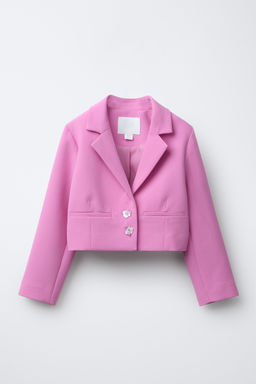 BLAZER CROPPED BOTONES JOYA / Rosa