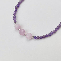 Браслет из Аметиста и Кунцита - Радуга самоцветов фото 3