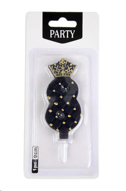 Свеча Цифра корона / KL-12 Семерка Черный /уп 12/720/ 724944