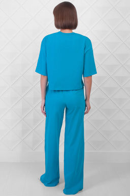 Арт. 10804/2 Домашний костюм с брюками 44-52 (5 шт) Цвет:верх- бирюза, низ- бирюза