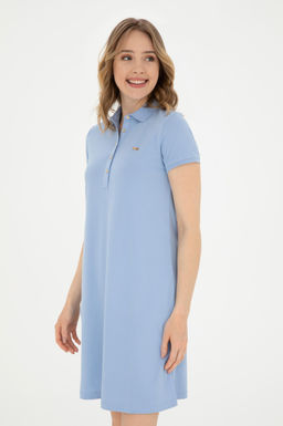 Женское голубое трикотажное платье Неожиданная скидка в корзине - U.s. polo assn фото 3