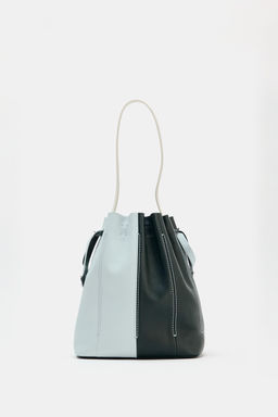 BOLSO DE HOMBRO PIEL COMBINADO / Azul?n - Zara фото 2