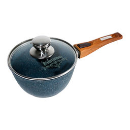 Ковш 1.7л со съемной ручкой и стеклянной крышкой АП "Premium" (blue) арт. 082903 /МЕЧТА/