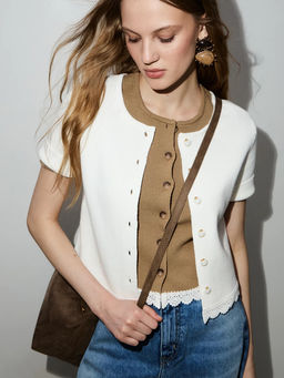 Укороченный кардиган из хлопка / Zarina  фото 2