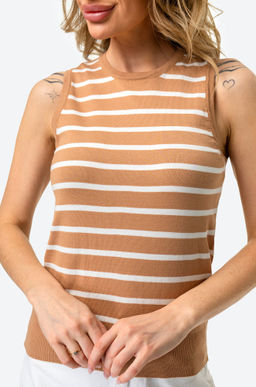 Женский вязаный топ в полоску Happy Fox  фото 26