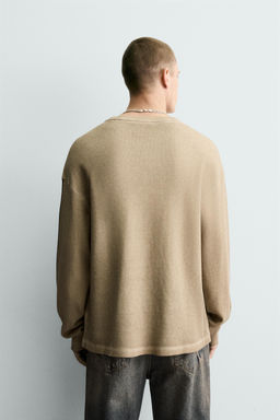 PRINTED WAFFLE-KNIT SWEATSHIRT - Zara фото 12