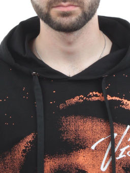 2626 BLACK/ORANGE Толстовка мужская (75% хлопок, 20% полиэстер, 5% спандекс) - Fashion фото 3