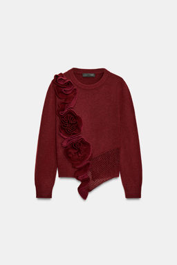FLORAL TEXTURED KNIT JUMPER - Zara фото 7