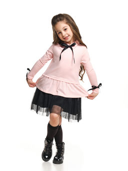 Платье для девочки нарядное UD 7312 роз/черн меланж - Mini maxi фото 4