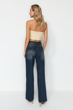 Ac?k Mavi Yuksek Bel Genis Paca Wide Leg Jeans TWOAW24JE00313 - Trendyolmilla фото 7