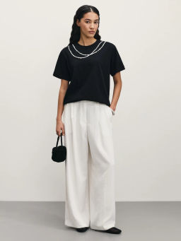 Футболка с декоративными бусами / Zarina  фото 2