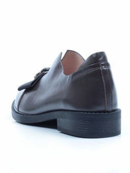 03-DA75-4 DARK GRAY Лоферы женские (натуральная кожа)