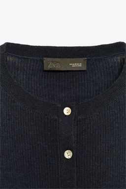 100% WOOL RIBBED CARDIGAN - Zara фото 8