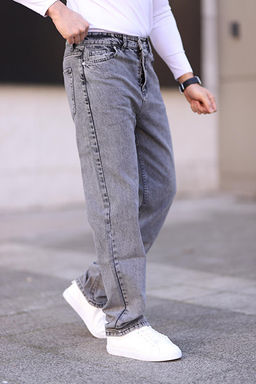 Gri Baggy Fit Jeans Kot Pantolon TMNAW24JE00027
