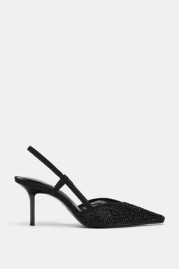 MESH RHINESTONE SLINGBACK SHOES - Zara фото 8
